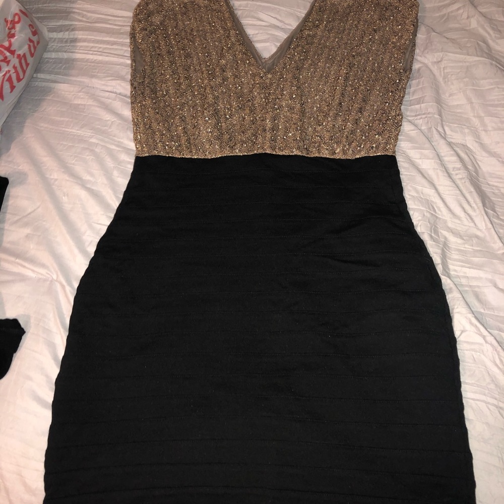 Gold and black dress